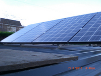 Solar Panels on Corrugated room in Wrexham, North Wales